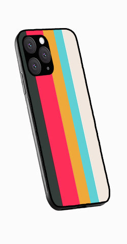 Muted Rainbow Metal Mobile Case for iPhone 14 Pro Max  (Design No -31)