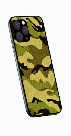 Army Pattern Metal Mobile Case for iPhone 14 Pro Max  (Design No -35)
