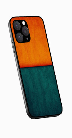 Orange Green Pattern Metal Mobile Case for iPhone 13 Pro Max  (Design No -45)