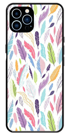 Colorful Feathers Metal Mobile Case for iPhone 12 Pro