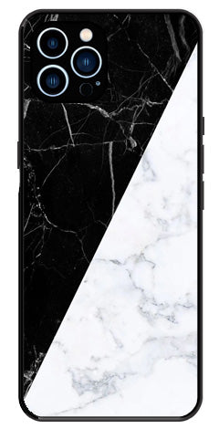 Black White Marble Design Metal Mobile Case for iPhone 12 Pro