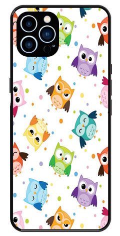Owls Pattern Metal Mobile Case for iPhone 14 Pro Max