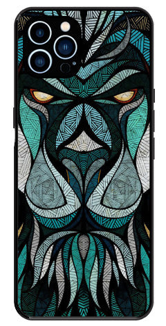 Lion Pattern Metal Mobile Case for iPhone 14 Pro Max