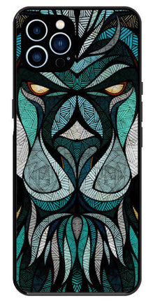 Lion Pattern Metal Mobile Case for iPhone 13 Pro