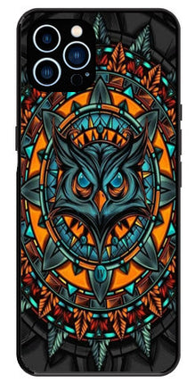 Owl Pattern Metal Mobile Case for iPhone 13 Pro