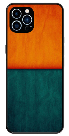 Orange Green Pattern Metal Mobile Case for iPhone 12 Pro