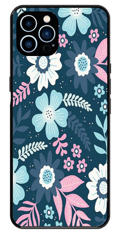 Flower Leaves Design Metal Mobile Case for iPhone 14 Pro Max