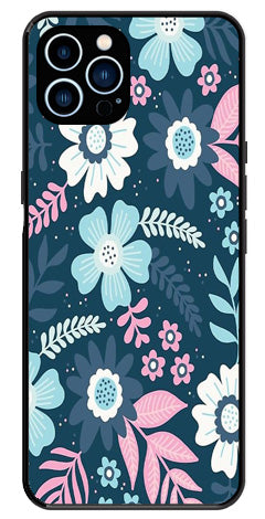 Flower Leaves Design Metal Mobile Case for iPhone 13 Pro