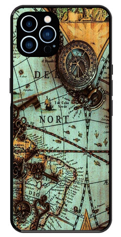 Map Design Metal Mobile Case for iPhone 14 Pro Max