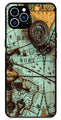 Map Design Metal Mobile Case for iPhone 13 Pro Max