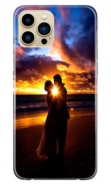 Couple Sea shore Mobile Back Case for iPhone 13 Pro (Design - 13)