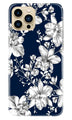 White flowers Blue Background Case for iPhone 13 Pro Max