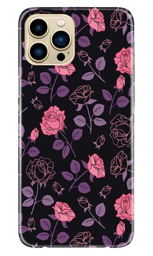 Rose Black Background Mobile Back Case for iPhone 13 Pro (Design - 27)