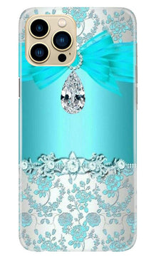 Shinny Blue Background Mobile Back Case for iPhone 13 Pro Max (Design - 32)