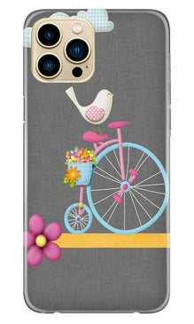 Sparron with cycle Mobile Back Case for iPhone 13 Pro Max (Design - 34)