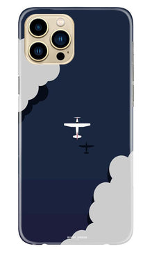 Clouds Plane Mobile Back Case for iPhone 13 Pro Max (Design - 196)