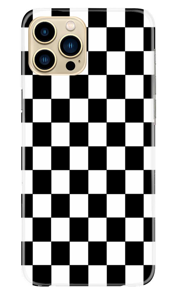 Black White Boxes Mobile Back Case for iPhone 13 Pro Max (Design - 372)