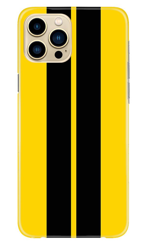 Black Yellow Pattern Mobile Back Case for iPhone 13 Pro (Design - 377)