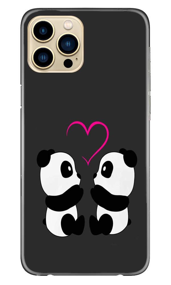 Panda Love Mobile Back Case for iPhone 13 Pro (Design - 398)