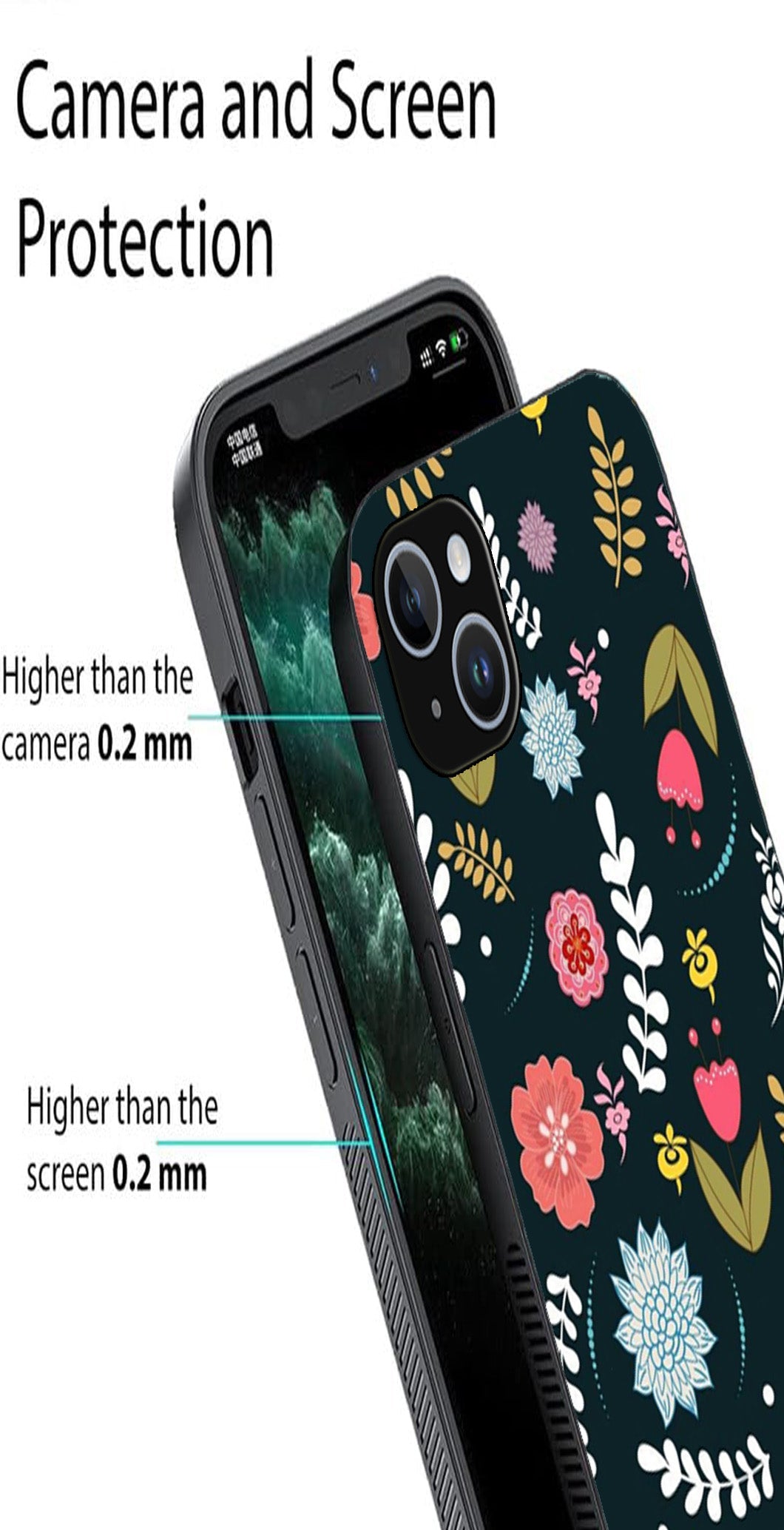 Floral Pattern2 Metal Mobile Case for iPhone 13