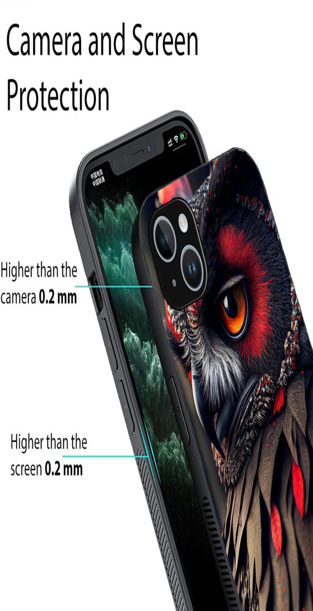 Owl Design Metal Mobile Case for iPhone 14 Plus