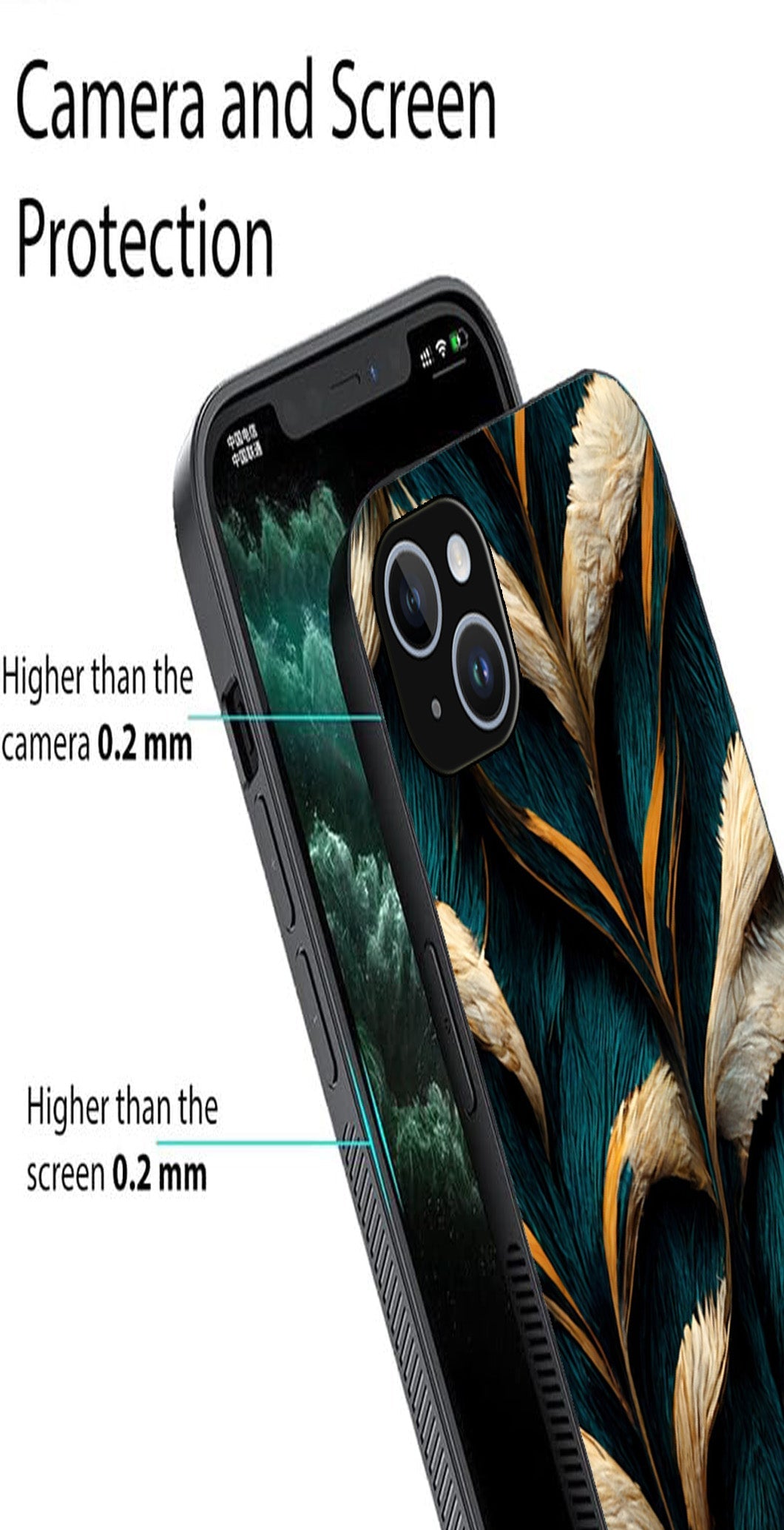 Feathers Metal Mobile Case for iPhone 14 Plus