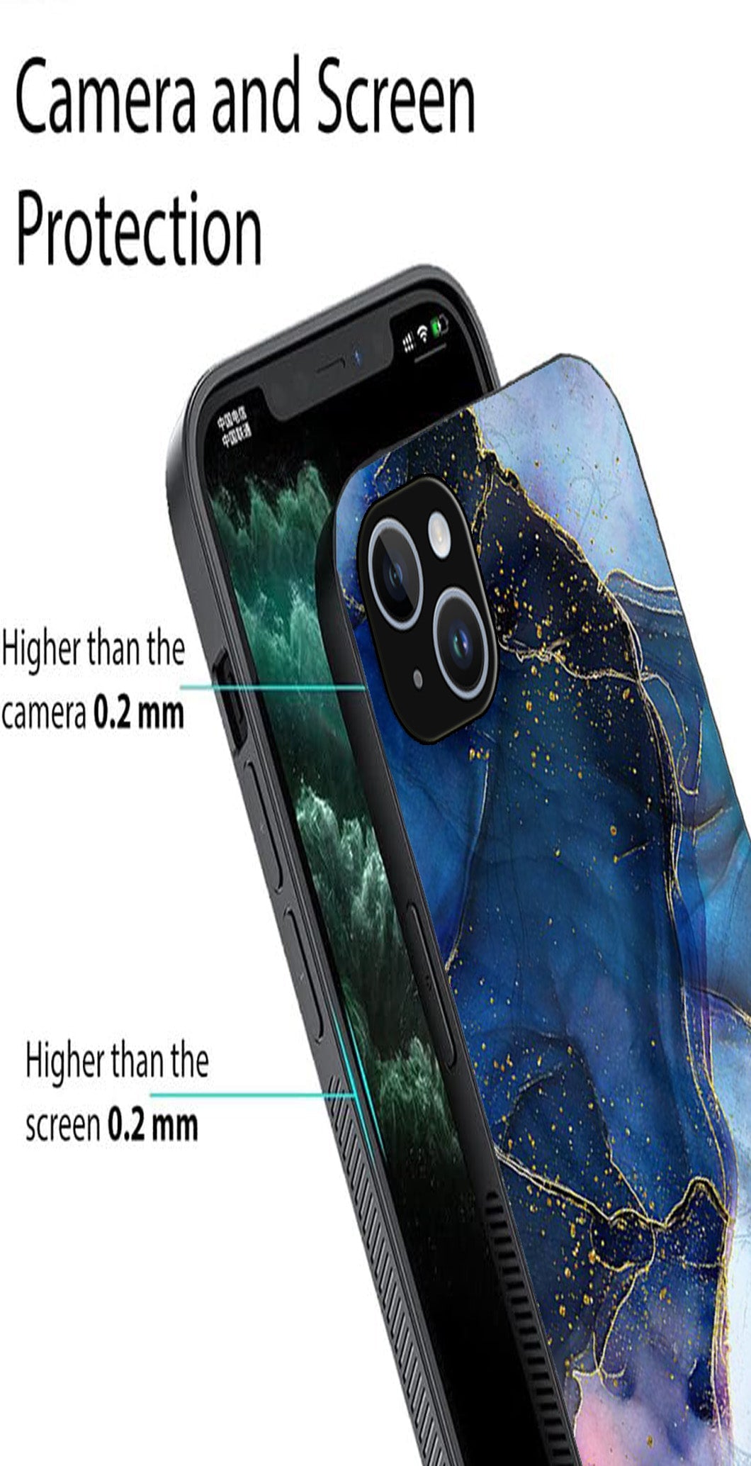 Blue Marble Metal Mobile Case for iPhone 14 Plus