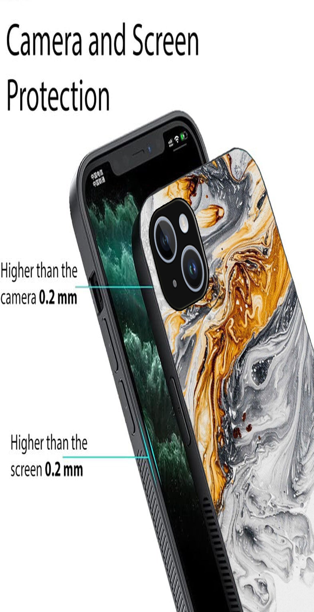 Marble Pattern Metal Mobile Case for iPhone 14 Plus