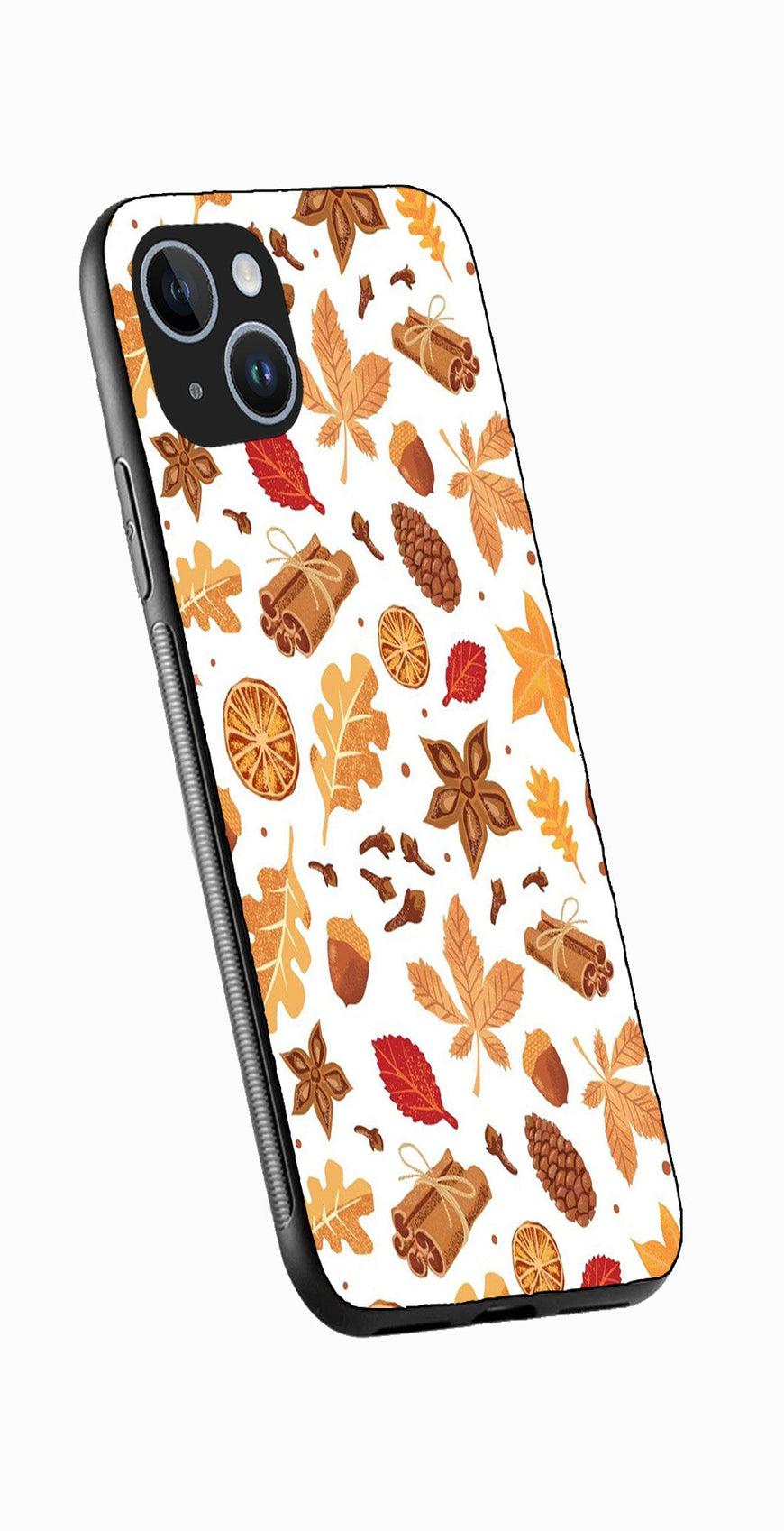 Autumn Leaf Metal Mobile Case for iPhone 13  (Design No -19)