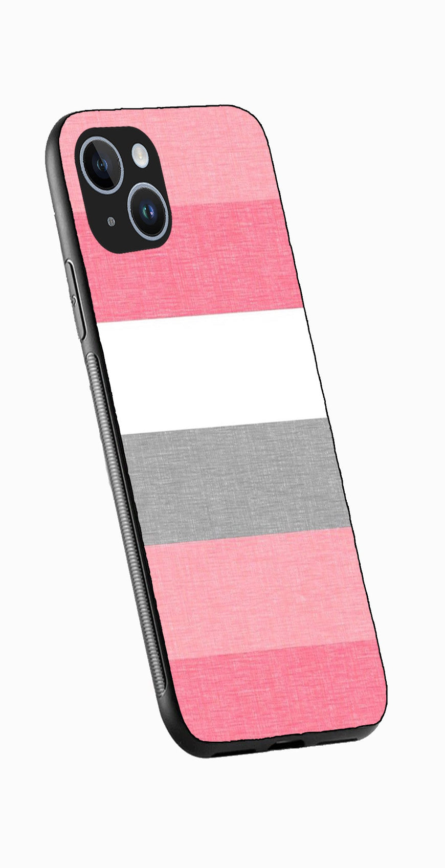 Pink Pattern Metal Mobile Case for iPhone 13  (Design No -23)