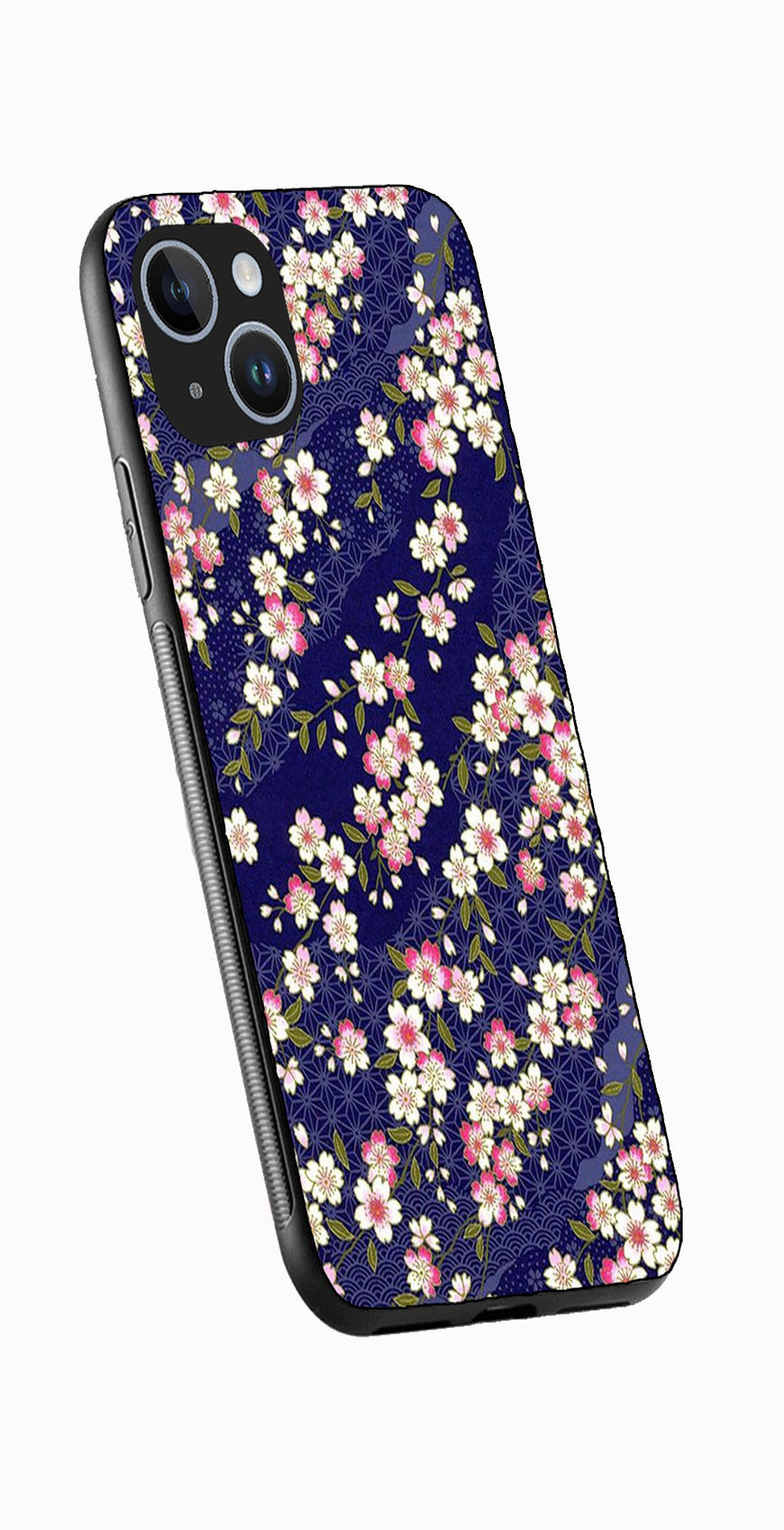 Flower Design Metal Mobile Case for iPhone 13  (Design No -25)