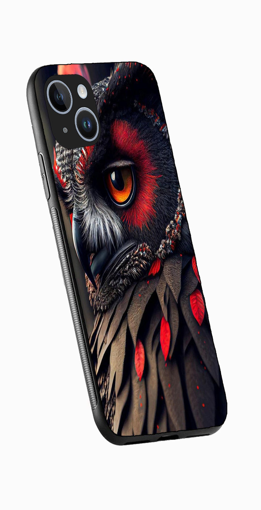 Owl Design Metal Mobile Case for iPhone 14  (Design No -26)