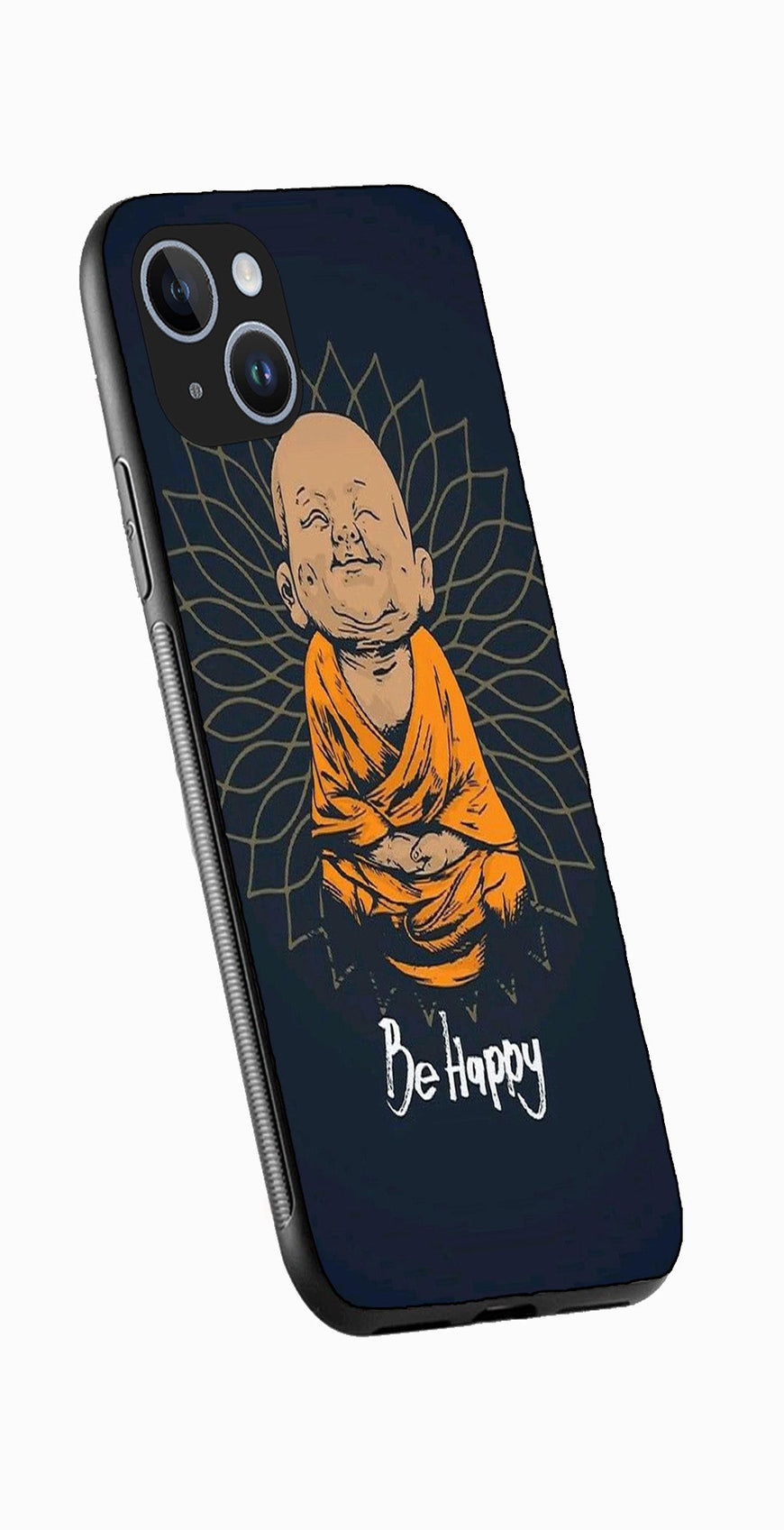 Be Happy Metal Mobile Case for iPhone 14 Plus  (Design No -27)
