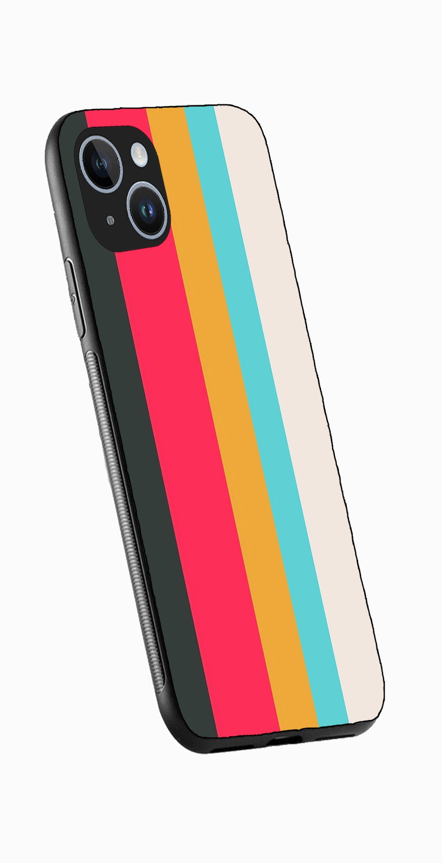 Muted Rainbow Metal Mobile Case for iPhone 13  (Design No -31)