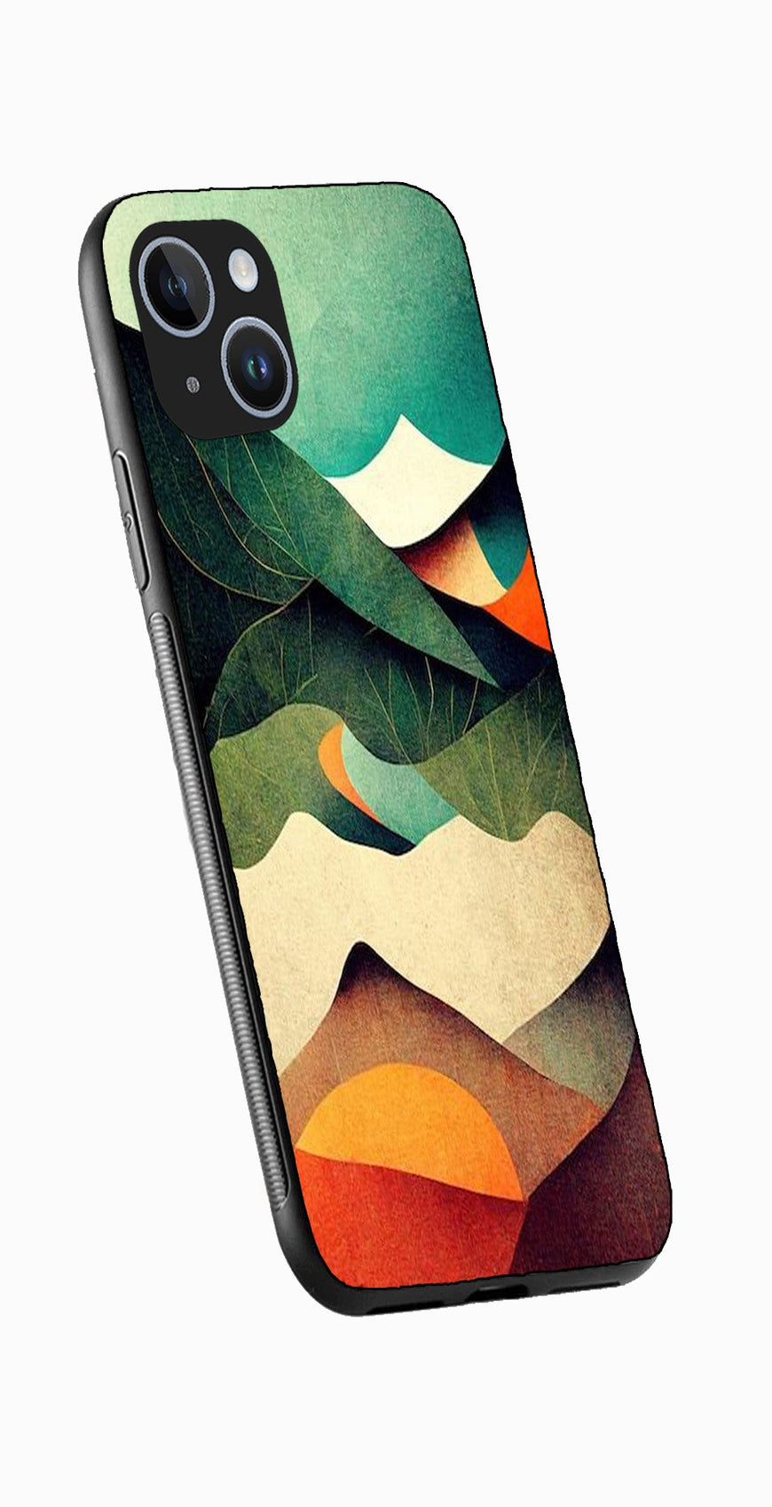 MultiColor Pattern Metal Mobile Case for iPhone 13  (Design No -43)