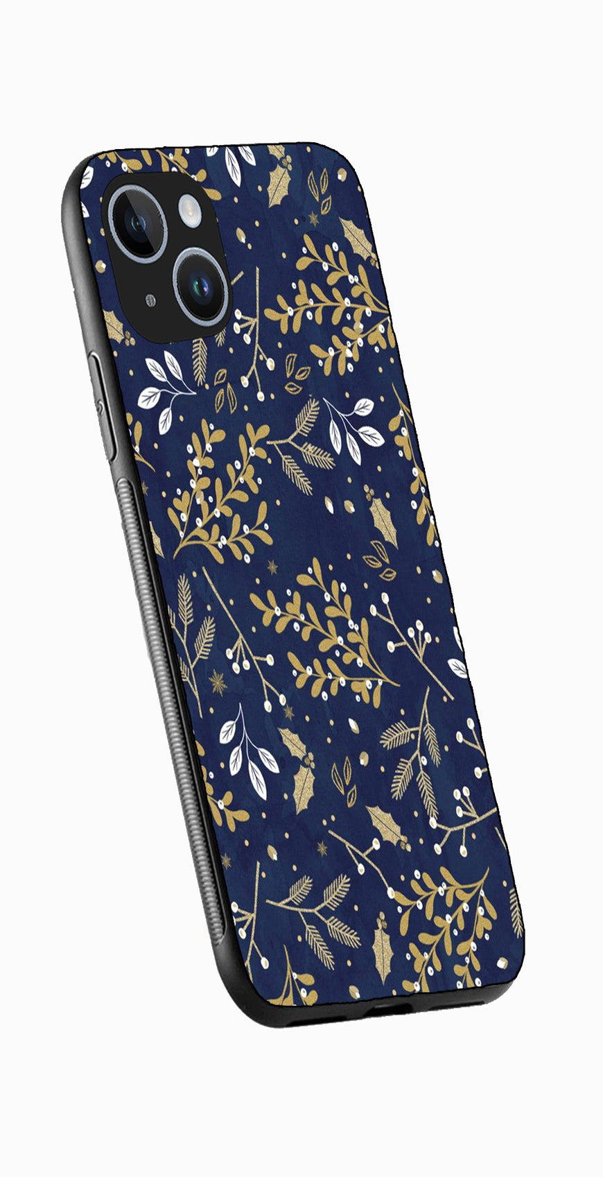 Floral Pattern  Metal Mobile Case for iPhone 13  (Design No -52)