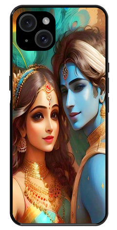 Lord Radha Krishna Metal Mobile Case for iPhone 15 Plus