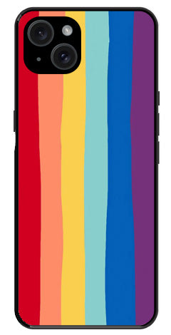 Rainbow MultiColor Metal Mobile Case for iPhone 15 Plus