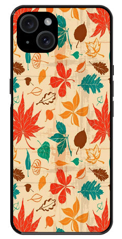 Leafs Design Metal Mobile Case for iPhone 15 Plus