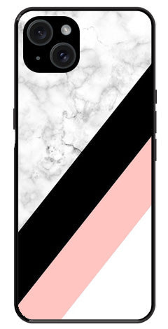 Marble Design Metal Mobile Case for iPhone 15 Plus