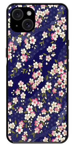 Flower Design Metal Mobile Case for iPhone 15