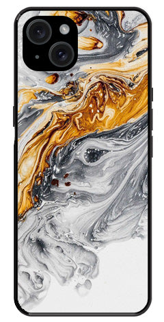 Marble Pattern Metal Mobile Case for iPhone 15 Plus