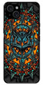 Owl Pattern Metal Mobile Case for iPhone 15
