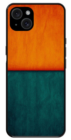 Orange Green Pattern Metal Mobile Case for iPhone 15