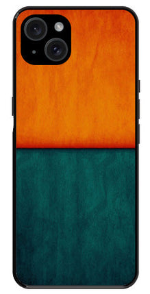 Orange Green Pattern Metal Mobile Case for iPhone 15 Plus