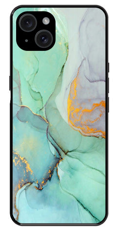 Marble Design Metal Mobile Case for iPhone 15 Plus