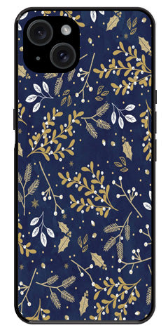 Floral Pattern  Metal Mobile Case for iPhone 15 Plus