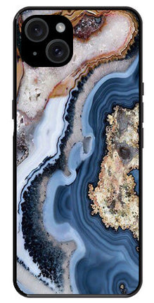 Marble Design Metal Mobile Case for iPhone 15 Plus
