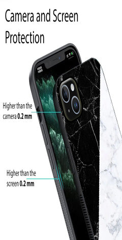 Black White Marble Design Metal Mobile Case for iPhone 15 Plus
