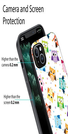 Owls Pattern Metal Mobile Case for iPhone 15 Plus